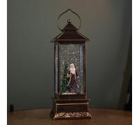 Samuel Alexander 27Cm Battery Operated Light Up Bronze Christmas Water Spinner With Santa Scene & Leds