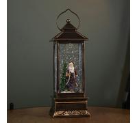 Samuel Alexander 27cm Battery Operated Light up Bronze Christmas Water Spinner with Santa Scene & LEDs