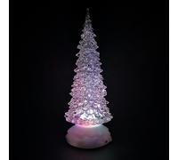 Samuel Alexander 27cm Dual Power LED Christmas Glitter Water Spinner Colour Changing Tree