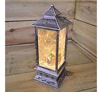 Samuel ALEXANDER 27cm Glitter Water Spinner Lantern - Warm White LED - Christmas Tree Design