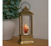 Samuel Alexander 27cm Gold Santa Workshop Christmas Water Spinner Lantern with LEDs Samuel Alexander Gold