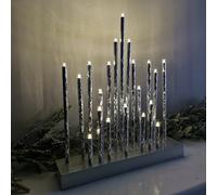 Samuel Alexander 27Cm Premier Christmas Candlebridge With 20 Leds In Silver Aluminium Battery Operated
