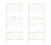 Pack of 6 27cm White Plastic Garden Patio Lawn Border Fence Edging Samuel Alexander White One Size
