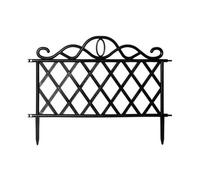 Samuel Alexander 27Cm X 47Cm Black Plastic Garden Border Fence Edging With Lattice Design