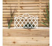 Samuel Alexander 27Cm X 48Cm White Plastic Garden Border Fence Edging With Lattice Design