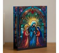 Light Up Stained Glass Nativity Christmas Decoration
