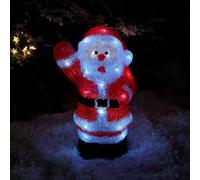 Samuel Alexander 28Cm Battery Operated Led Light Up Acrylic Christmas Santa Decoration