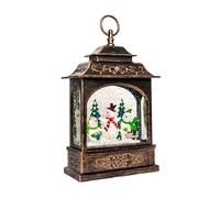 Samuel Alexander 28cm Bronze Light up Christmas Snowman Water Spinner with Warm White LEDs and TImer Function