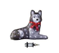 Samuel Alexander 28cm Light up Acrylic Husky with Red Scarf Decoration & White LEDs Samuel Alexander White