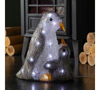 Samuel Alexander 28cm Light up Acrylic Mother and Chick Penguin Christmas Decoration with 30 White LEDs