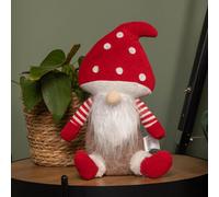 Samuel Alexander 28Cm Red And White Sitting Christmas Gonk With Mushroom Hat