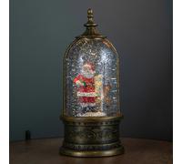Samuel Alexander 29cm Battery Operated Light up LED Christmas Cloche Water Spinner with Santa & Deer Scene