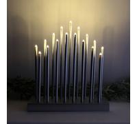 Samuel Alexander 29cm Battery Operated Light up Silver Christmas Candle Bridge with 17 LEDs