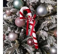 Samuel Alexander 29Cm Red And White Stripe Hanging Christmas Candy Cane Decoration