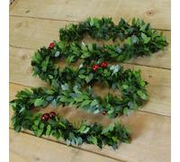 Samuel Alexander 2m Christmas Holly with Red Berries Tinsel / Garland in Green Samuel Alexander Green