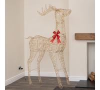 Samuel Alexander 2M Light Up Gold Twist Standing Christmas Stag 1000 Warm White Leds