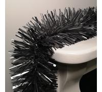 Samuel Alexander 2m x 15cm Chunky & Fine Mix Christmas Tinsel Garland in Matt Graphite in Dark Grey | Size: 2m x 15 cm Samuel Alexander Dark Grey 2m x 15 cm