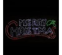 Samuel ALEXANDER 2mx78cm Light up Hanging Merry Christmas Sign with 938 Red, White & Green LEDs