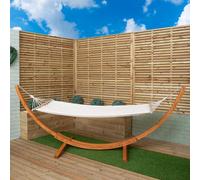 Samuel Alexander 3.10M X 1.2M Palermo Freestanding Garden Hammock With Larch Wood Arc Stand In Cream