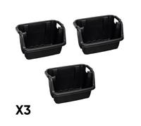 Samuel Alexander 3 Pack of 36x 59cm Heavy Duty Stackable Pick Bin Crates in Black | Size: 36x 59 cm Samuel Alexander Black 36x 59 cm