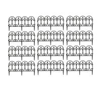 Samuel Alexander 3 x 23cm 4 Piece Black Ornate Garden Border Fence Edging