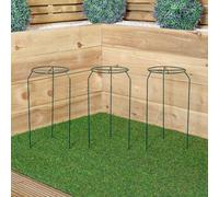 Samuel Alexander 3 x Metal Herbaceous Plant Support Grow Through Small 40cm x 20cm in Dark Green | Size: 40 cm x 20 cm Samuel Alexander Dark Green 40 cm x 20 cm