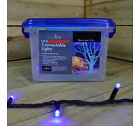 Samuel Alexander 300 Electric Blue LED Super-Long 29.9m Connectable Lights on a Black Cable