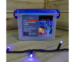 Samuel Alexander 300 Electric Blue LED Super-Long 29.9m Connectable Lights on a Black Cable