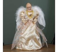 Samuel Alexander 30Cm Angel Christmas Tree Topper With Feather Wings In Gold