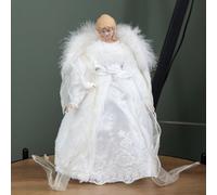Samuel Alexander 30Cm Angel Holding Dove Christmas Tree Topper In White