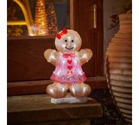 Samuel Alexander 30Cm Battery Operated Light Up Christmas Gingerbread Girl With Cool White Leds