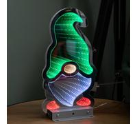 Samuel Alexander 30Cm Infinity Light Up Christmas Gonk Decoration With Green & White Leds On Metal Base