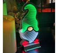 Samuel ALEXANDER 30cm LED Infinity Christmas Gonk Decoration with Green Hat & Metal Base