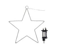 30cm Light up Dewdrop Christmas 2D Star with 120 Warm White LEDs & Timer Function Samuel Alexander Silver One Size
