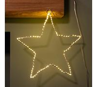 Samuel Alexander 30Cm Light Up Dewdrop Christmas 2D Star With 120 Warm White Leds & Timer Function