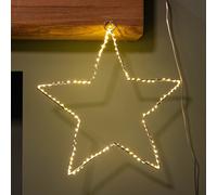 Samuel Alexander 30cm Light up Dewdrop Christmas 2D Star with 120 Warm White LEDs & Timer Function in Silver Samuel Alexander Silver