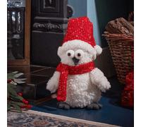 Samuel Alexander 30Cm Plush Christmas Goggle Owl Decoration With Santa Hat