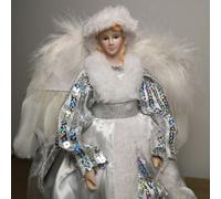 Samuel Alexander 30Cm Premier Christmas Tree Topper Angel Decoration In White & Silver