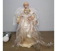 Samuel Alexander 30Cm Premier Christmas Tree Topper Angel Decoration With Feather Wings In Gold