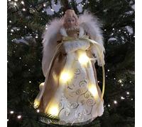 Samuel Alexander 30Cm Premier Gold Angel Lit Tree Topper With Warm White Leds