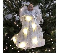 Samuel Alexander 30Cm Premier Lit Angel Christmas Tree Topper With Warm White Leds