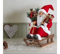 Samuel Alexander 30Cm Red And White Traditional Santa On Sleigh Christmas Decoration