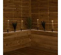 Samuel Alexander 30cm Set of 4 Light up Silver Shaped Christmas Tree Garden Path Lights with 200 Warm White LEDs