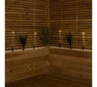 Samuel Alexander 30cm Set of 4 Light up Silver Shaped Christmas Tree Garden Path Lights with 200 Warm White LEDs