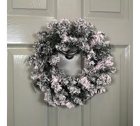 Samuel Alexander 30cm Snow Flocked Imperial Christmas Wreath with 70 Tips