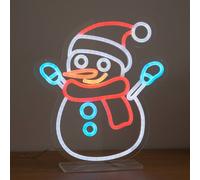 Samuel Alexander 30cm Snowman Neon-Style Light Up Christmas Decoration with USB Cable Samuel Alexander Multicolor