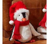 Samuel Alexander 30cm Soft Cuddly Puppa Penguin Christmas Decoration with Santa Hat