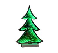 Samuel ALEXANDER 30cm Standing Infinity Christmas Tree Light with Wooden Base and Green LEDs