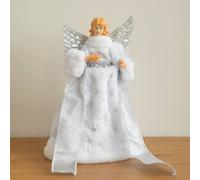 Samuel Alexander 30cm Traditional Christmas Angel Tree Topper Decoration in Silver in White Samuel Alexander White