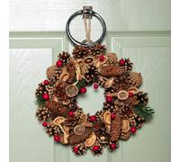 Samuel Alexander 30Cm Winter Spice Hanging Christmas Wreath With Pine Cones Red Berries & Dried Fruit